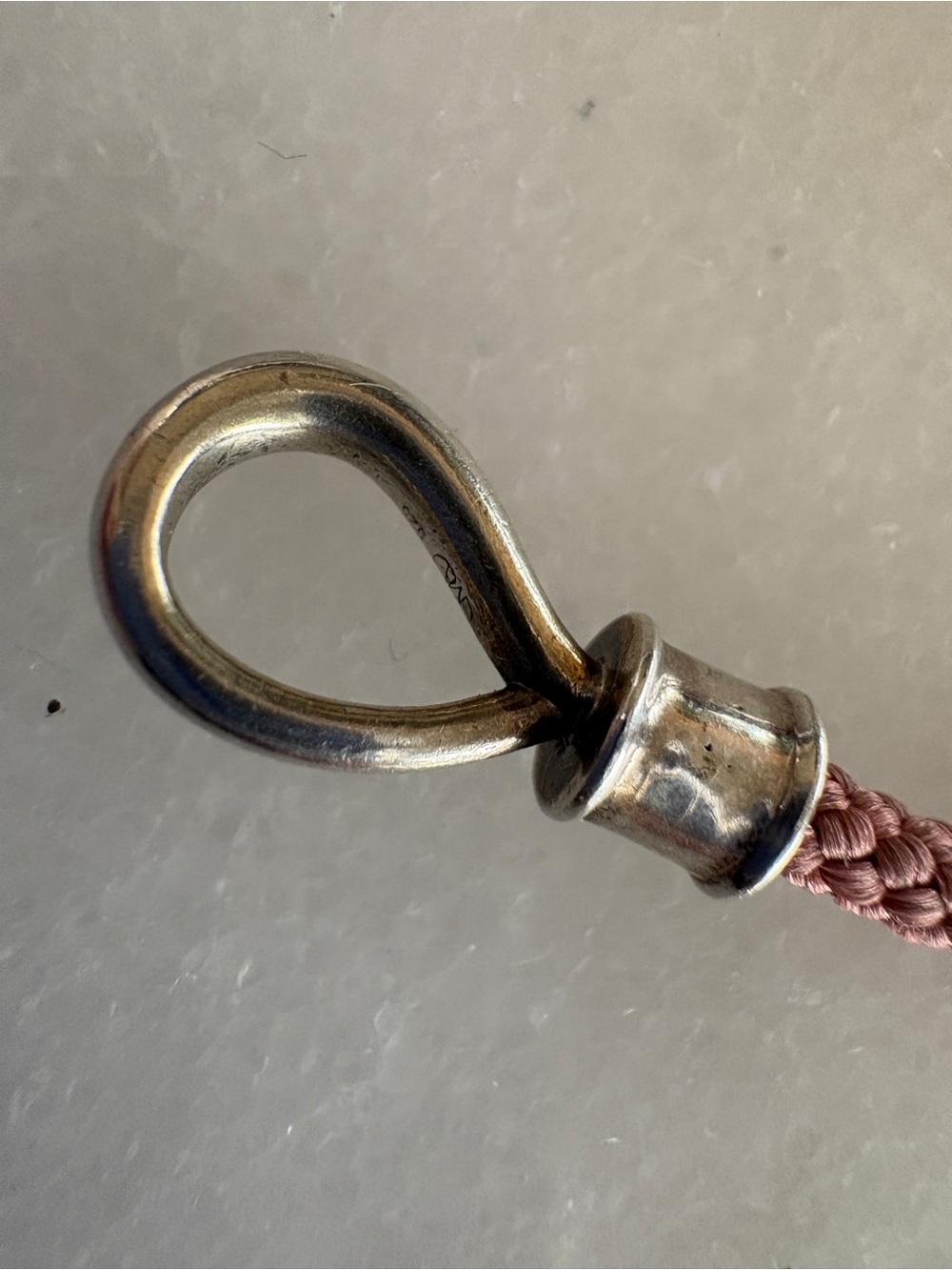 Marla Aaron The String Project Pink necklace 16 inch Chain with Silver Hardware - Picture 2 of 6